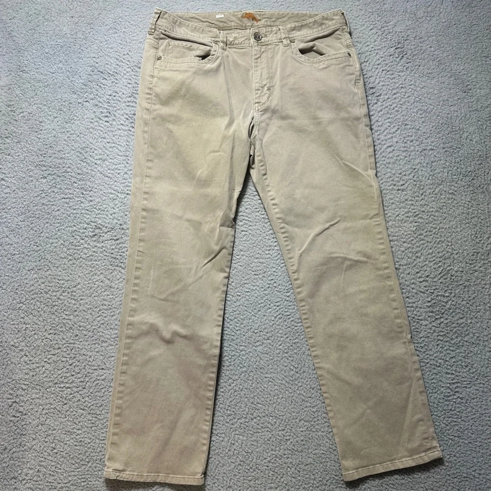 Tommy Bahama Jeans Mens 34x30 Khaki Cotton Stretch Pants Marlin‎ Logo